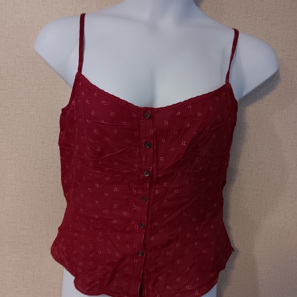 J. Crew Red Camisole with Button Detail - Picture 2 of 4